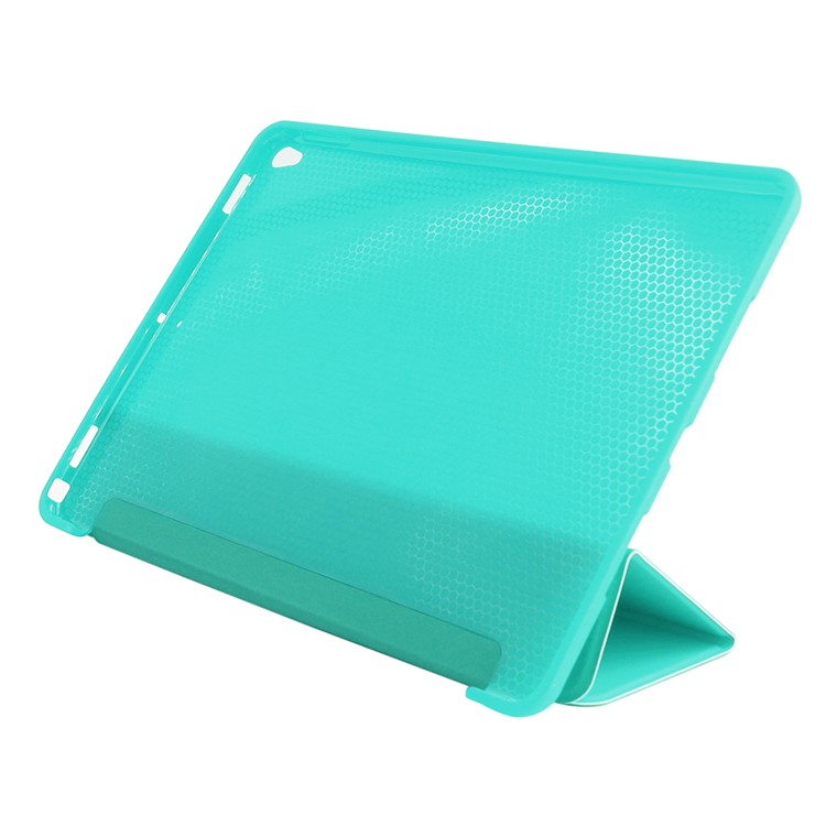 ENKAY Auto-Wake / Sleep Tri-fold Stand PU Leather Tablet Case for iPad Pro 10.5 (2017) - Cyan-4
