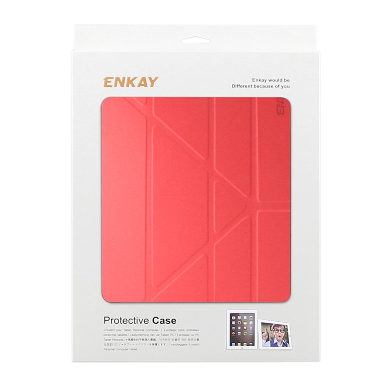 ENKAY Origami Smart Leather Stand Case for iPad Pro 10.5 (2017) - Red-8