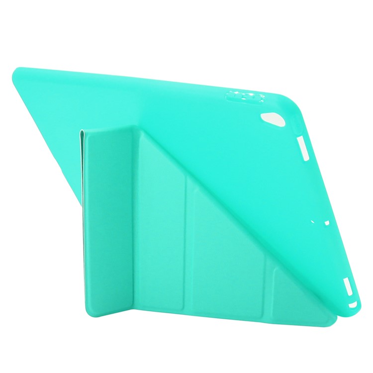 ENKAY Auto-Wake / Sleep PU Leather Origami Stand Cover for iPad Pro 10.5 (2017) - Cyan-5
