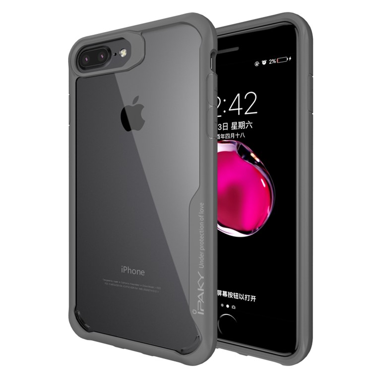 Патч-панель ipaky с защитой от копирования pc + tpu для iphone 8 plus / 7 плюс 5,5 дюймов - серый