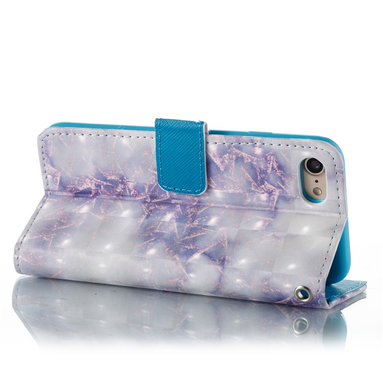 Marble Pattern Leather Stand Case Shell with Card Slots for iPhone 7 - Purple-2