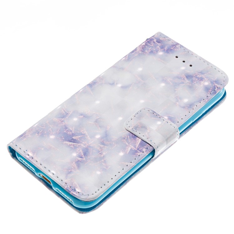 Marble Pattern Leather Stand Case Shell with Card Slots for iPhone 7 - Purple-4