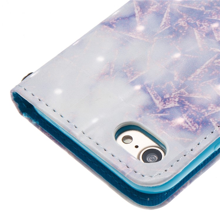 Marble Pattern Leather Stand Case Shell with Card Slots for iPhone 7 - Purple-5
