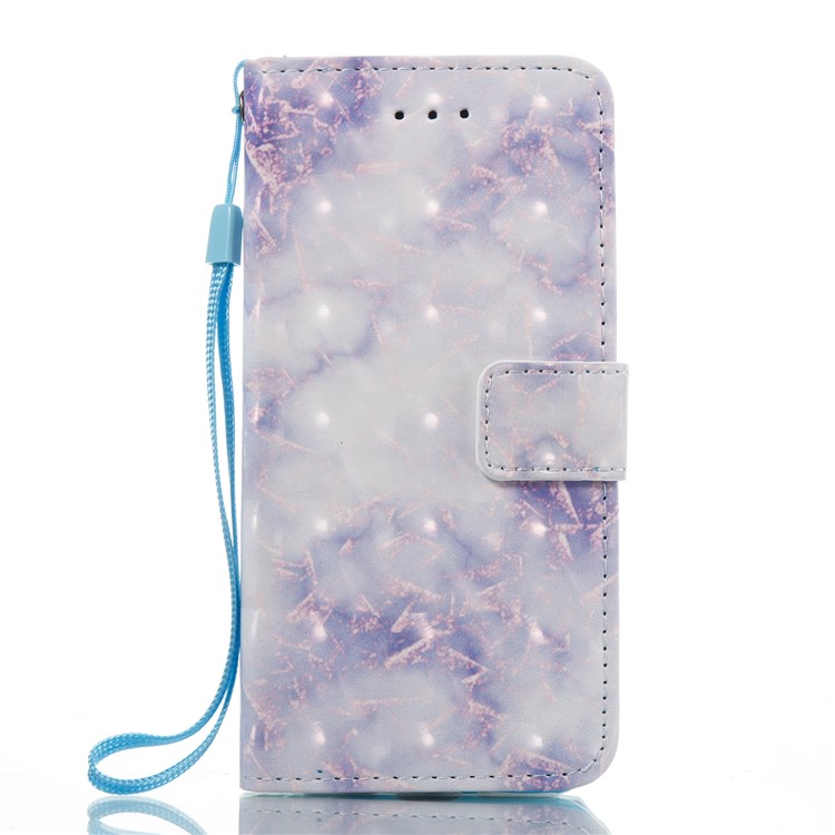 Marble Pattern Leather Stand Case Shell with Card Slots for iPhone 7 - Purple-6