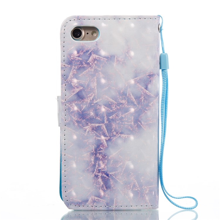 Marble Pattern Leather Stand Case Shell with Card Slots for iPhone 7 - Purple-7