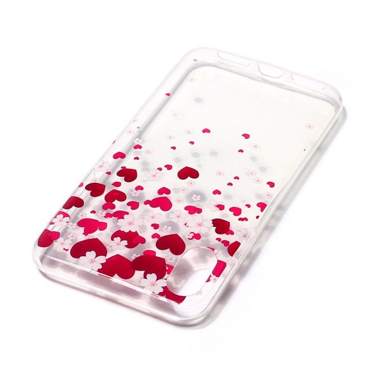 Per iPhone X / Die 5.8 inch Cancella IMD TPU Soft Phone Casing - cuori ed fiore-4