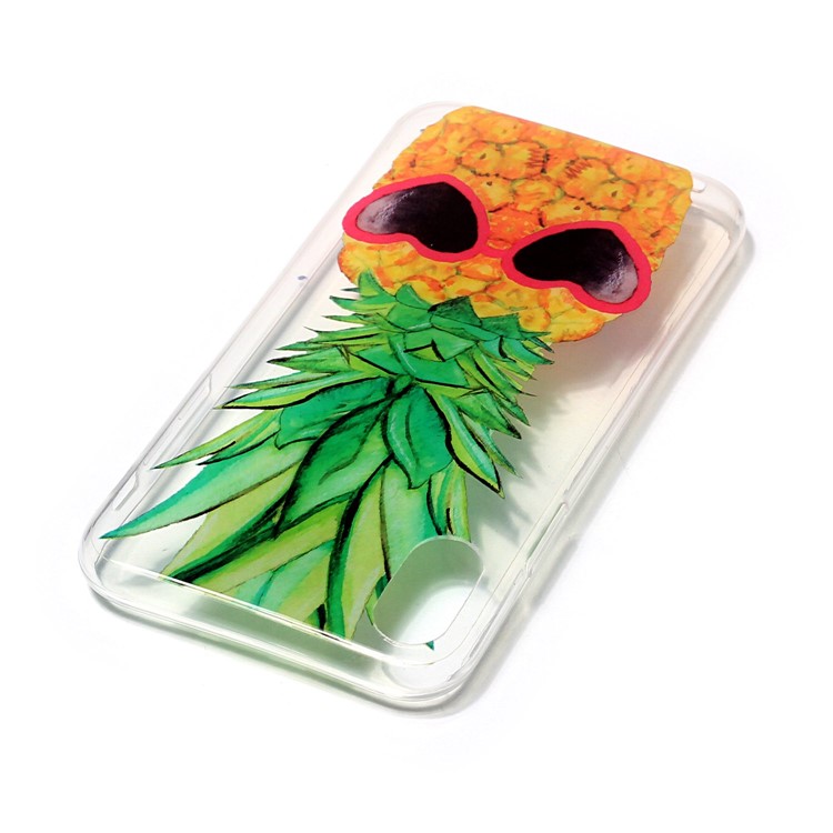 For iPhone XS / X/10 5.8 inch Clear IMD TPU Gel Slim Cover Case - Pineapple-4