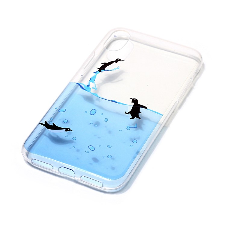Cancellare Slim Slim di gel IMD TPU-in Custodia per iPhone X / 10 5.8 inch - Penguins-3