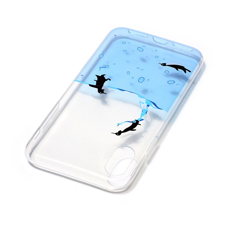 Cancellare Slim Slim di gel IMD TPU-in Custodia per iPhone X / 10 5.8 inch - Penguins-4