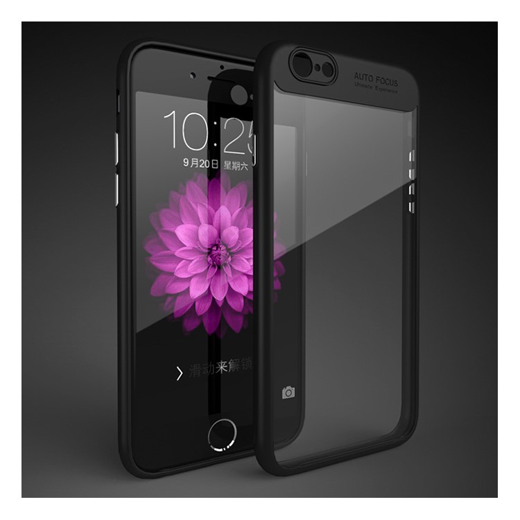 IPAKY Hybrid TPU Frame + Clear Acrylic Cell Phone Case for iPhone 6S/6 4.7 inch - Black-3