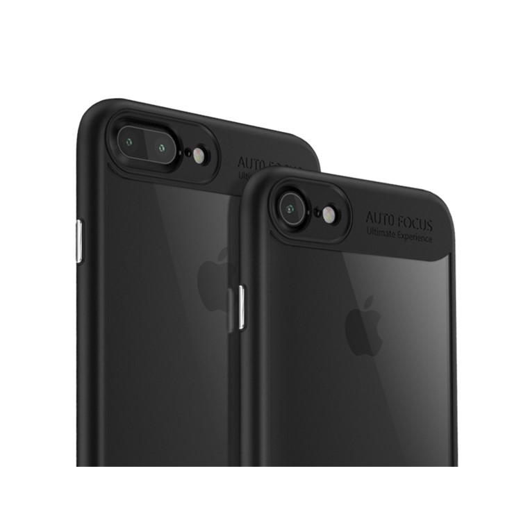 For iPhone 7 Plus IPAKY Hybrid TPU Frame + Clear Acrylic Phone Case - Black-2