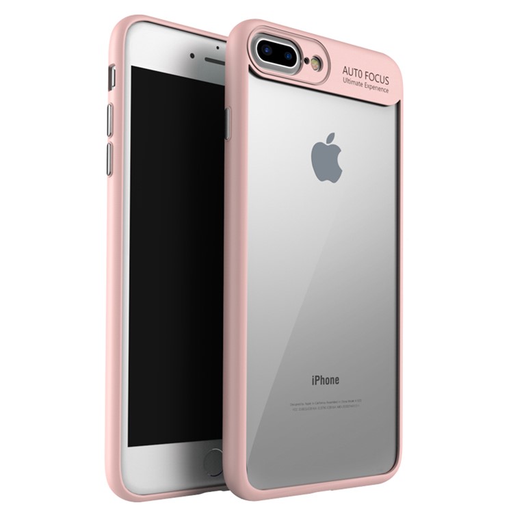 

IPAKY Hybrid TPU Frame + Clear Acrylic Phone Case for iPhone 8 Plus / 7 Plus 5.5 inch - Pink