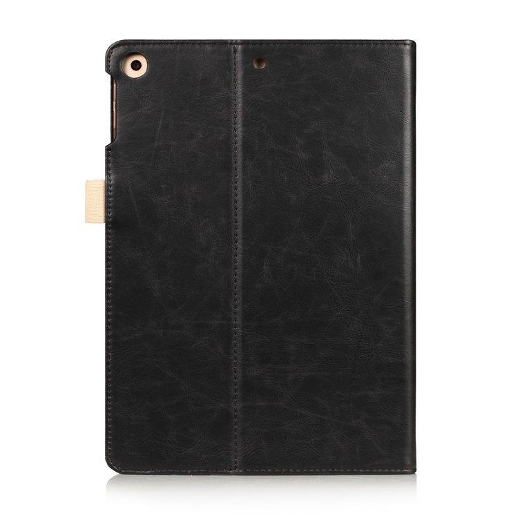 Smart PU Leather Stand Tablet Case with Elastic Band for iPad 9.7 (2017) / Air 2 / Air - Black-3