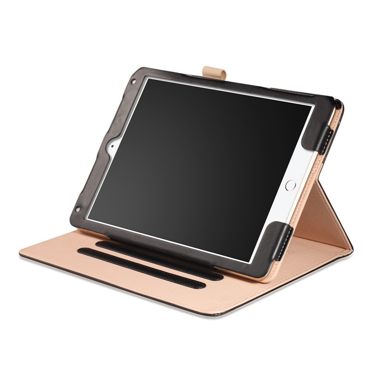 Smart PU Leather Stand Tablet Case with Elastic Band for iPad 9.7 (2017) / Air 2 / Air - Black-4