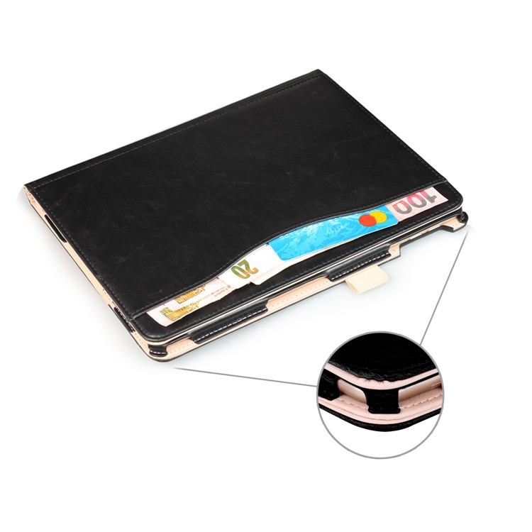Smart PU Leather Stand Tablet Case with Elastic Band for iPad 9.7 (2017) / Air 2 / Air - Black-6