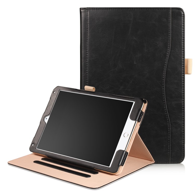 Smart PU Leather Stand Tablet Case with Elastic Band for iPad 9.7 (2017) / Air 2 / Air - Black-7