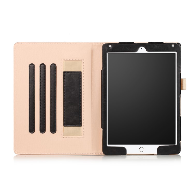 Smart PU Leather Stand Tablet Case with Elastic Band for iPad 9.7 (2017) / Air 2 / Air - Black-8
