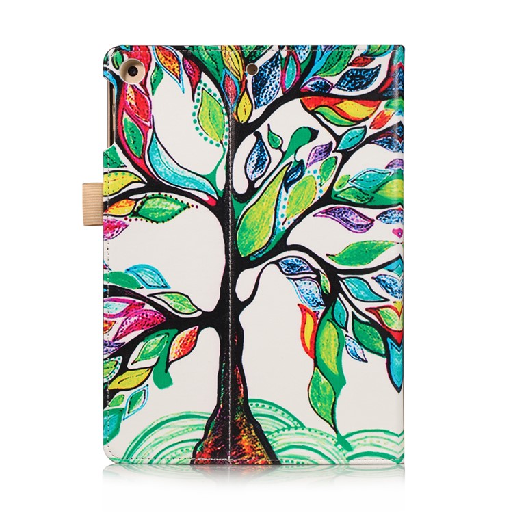 Pattern Printing Wallet Leather Stand Casing for ipad 9.7 2017 /air /air 2 - Colored Tree-3