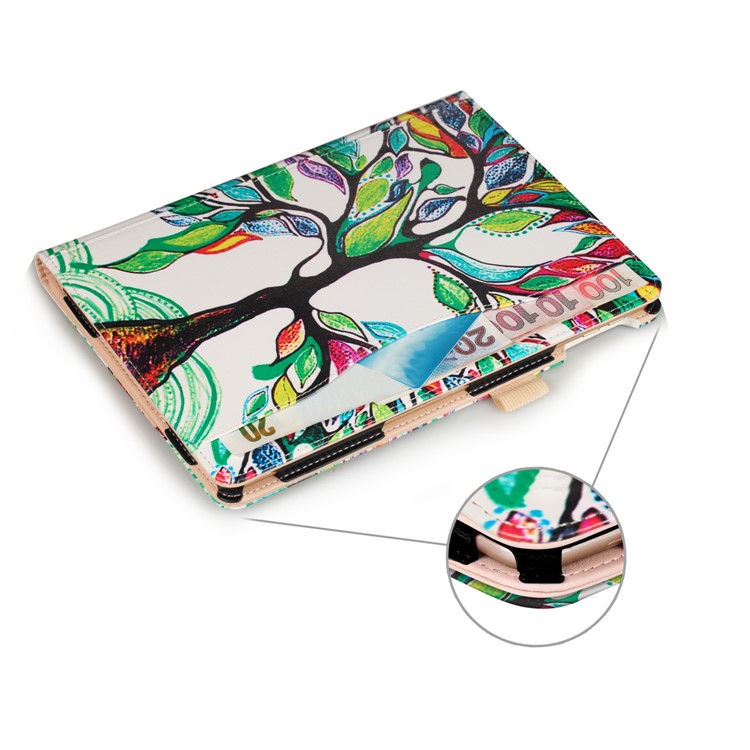 Pattern Printing Wallet Leather Stand Casing for ipad 9.7 2017 /air /air 2 - Colored Tree-6
