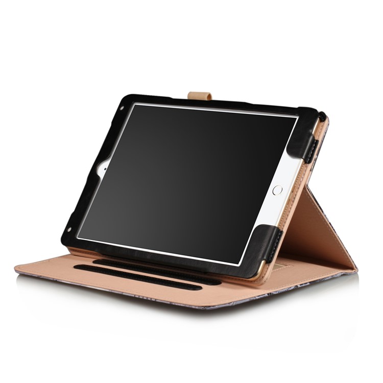 Pattern Printing Wallet Leather Stand Cover for ipad 9.7 2017 /air /air 2 - Eiffel Tower and Map-4
