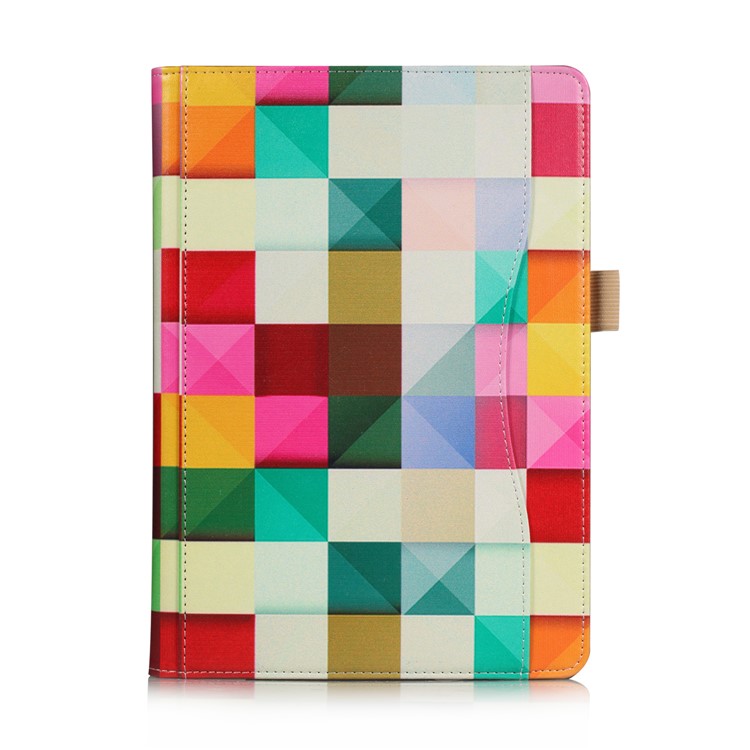 Muster-Druck-Mappen-Leder-Standplatz Shell für ipad 9.7 2017 /der / die 2 - farbenfreudig Dreieck Gitter-2