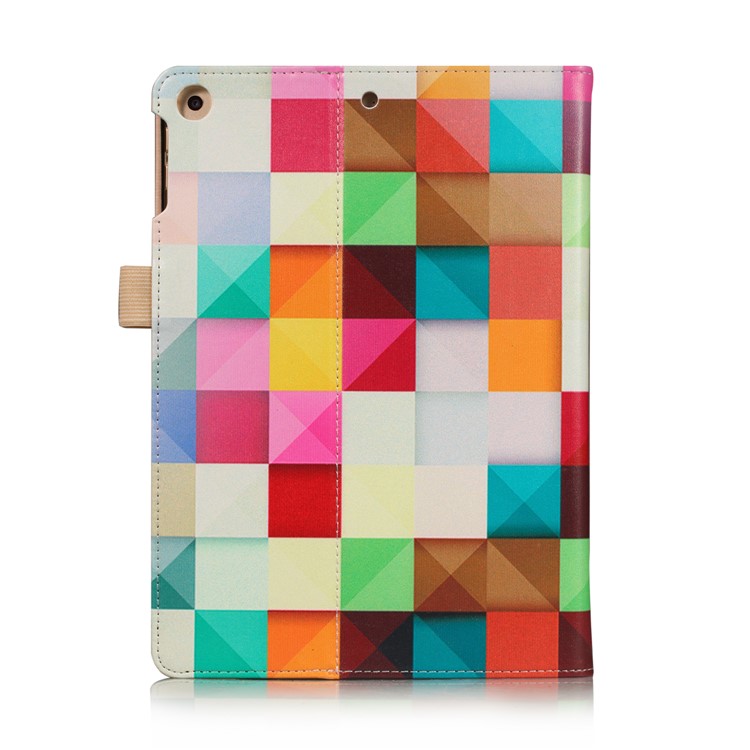 Muster-Druck-Mappen-Leder-Standplatz Shell für ipad 9.7 2017 /der / die 2 - farbenfreudig Dreieck Gitter-3