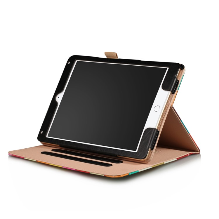 Muster-Druck-Mappen-Leder-Standplatz Shell für ipad 9.7 2017 /der / die 2 - farbenfreudig Dreieck Gitter-4