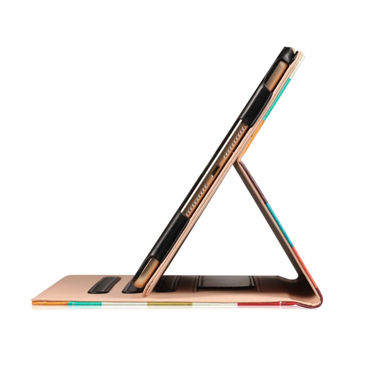 Muster-Druck-Mappen-Leder-Standplatz Shell für ipad 9.7 2017 /der / die 2 - farbenfreudig Dreieck Gitter-5