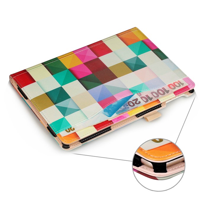 Muster-Druck-Mappen-Leder-Standplatz Shell für ipad 9.7 2017 /der / die 2 - farbenfreudig Dreieck Gitter-6