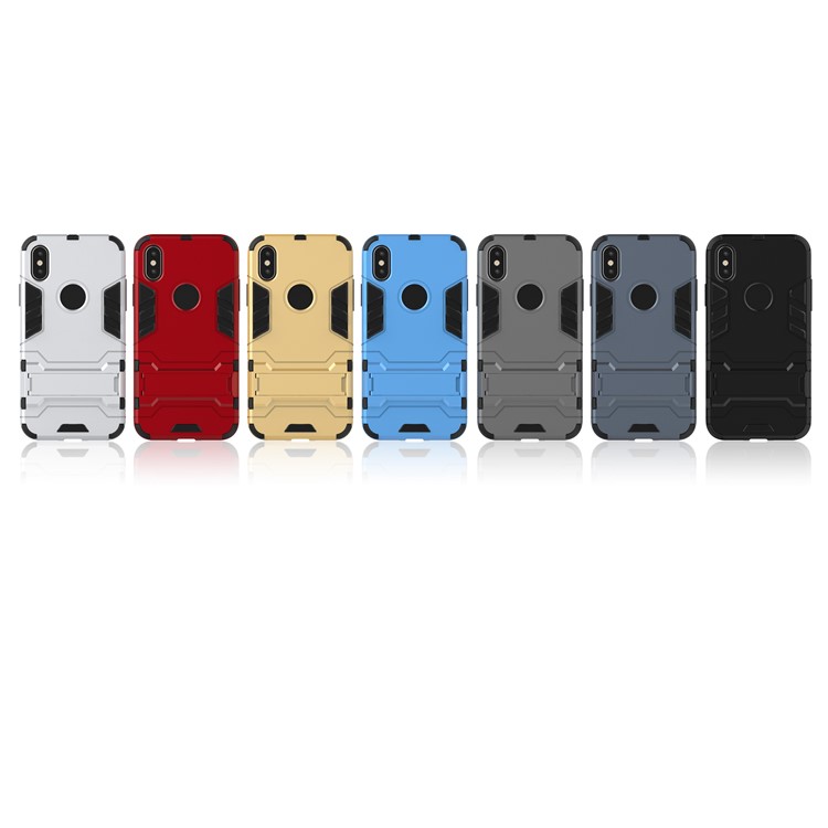 Cool Guard Plastic TPU Back Case with Kickstand for iPhone 8 - Black-3
