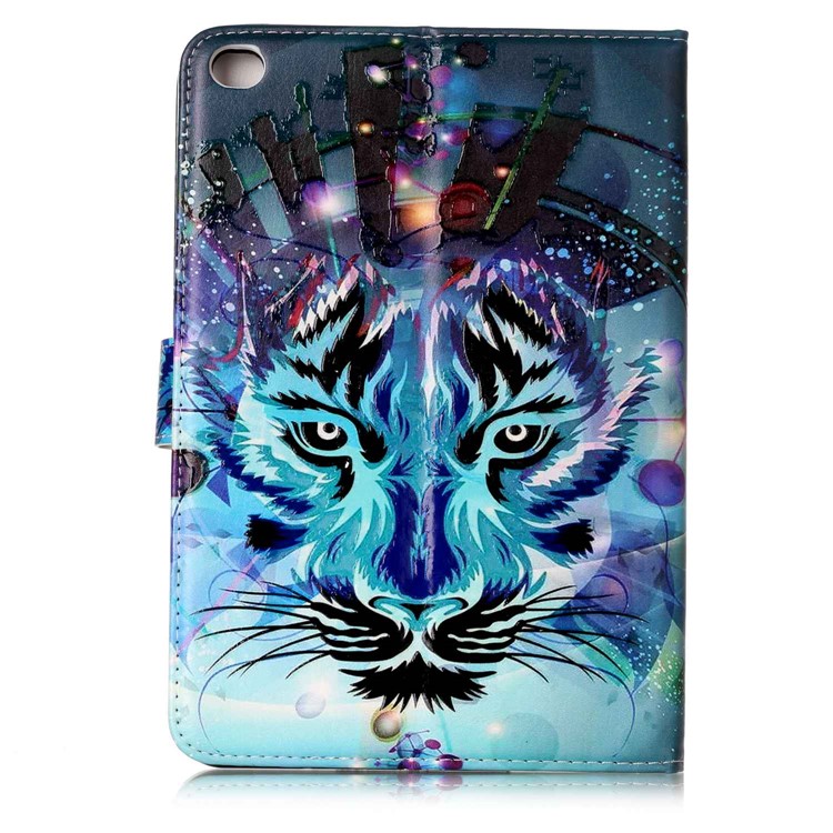 Pattern Printing Embossed Leather Protective Tablet Case for iPad mini 4 - Tiger-3