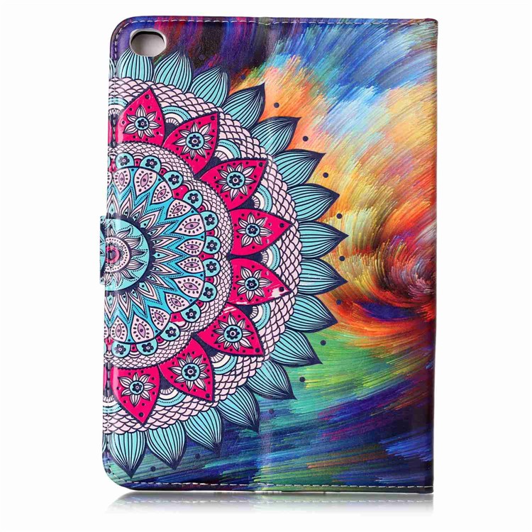 Pattern Printing Embossed Leather Protective Tablet Cover for iPad mini 4 - Flower-3