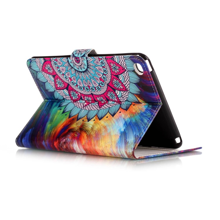 Pattern Printing Embossed Leather Protective Tablet Cover for iPad mini 4 - Flower-4