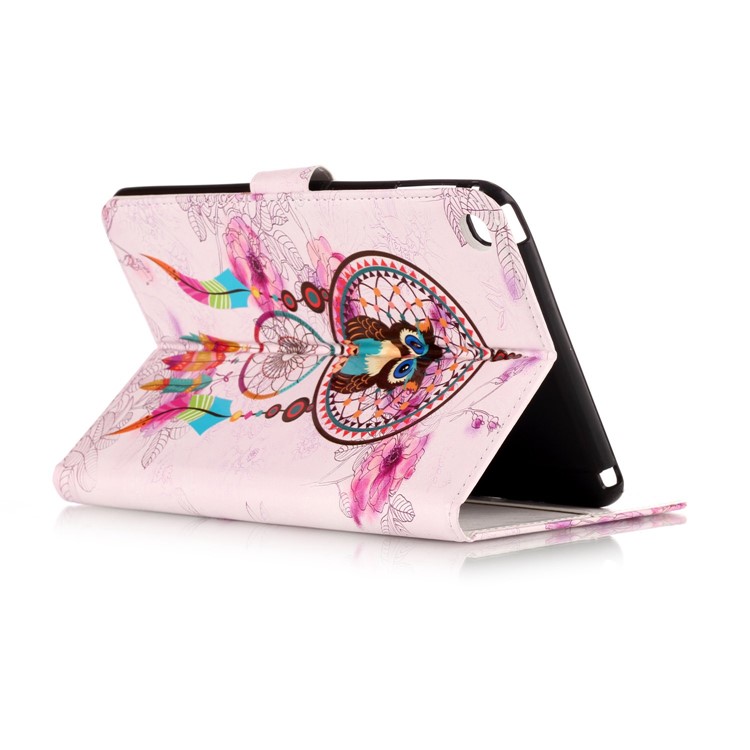 For iPad mini 4 Pattern Printing Embossed Leather Protective Shell - Dream Catcher-4