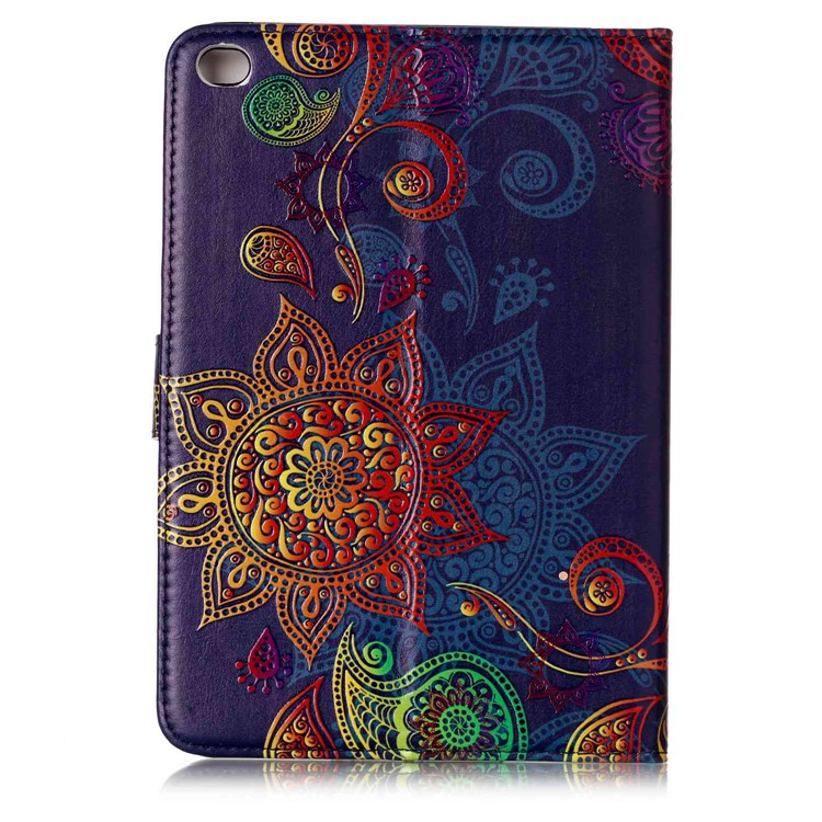 Folio Pattern Printing Embossed Leather Protective Tablet Case for iPad mini 4 - Mandala-3