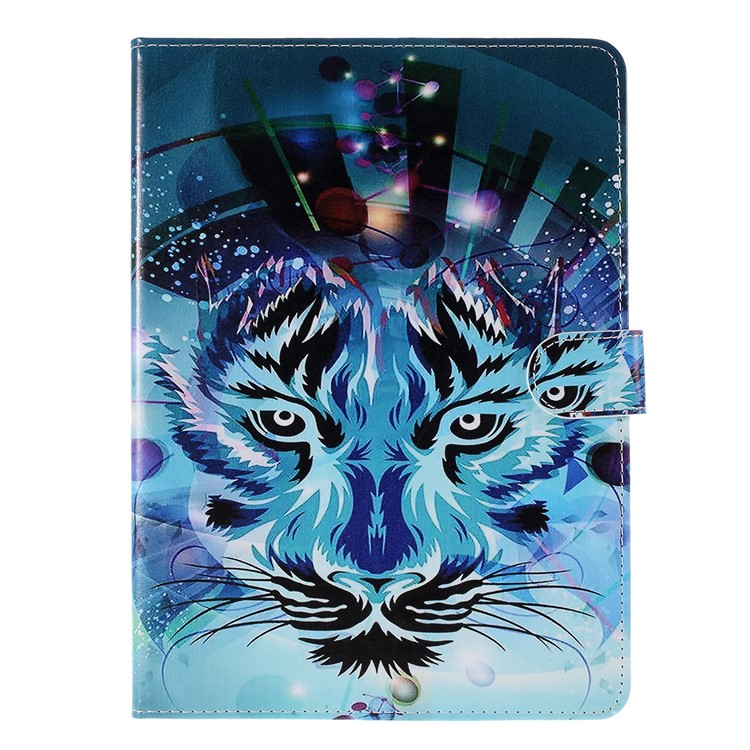 Pattern Printing Embossed Leather Protective Case for iPad 9.7 (2018) / 9.7 (2017) - Tiger-1