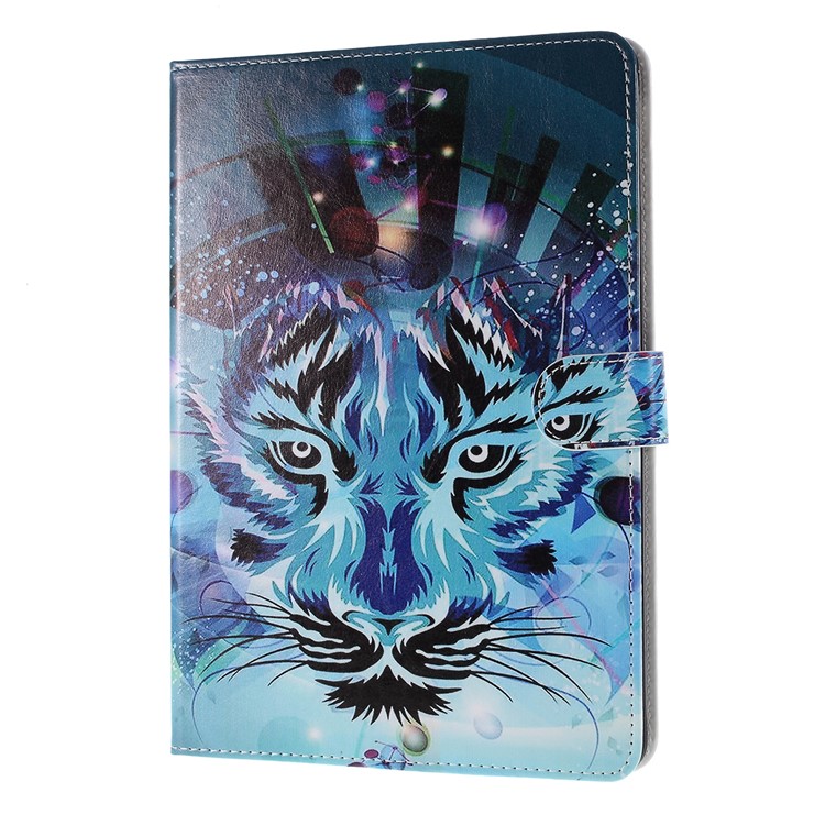 Pattern Printing Embossed Leather Protective Case for iPad 9.7 (2018) / 9.7 (2017) - Tiger-2
