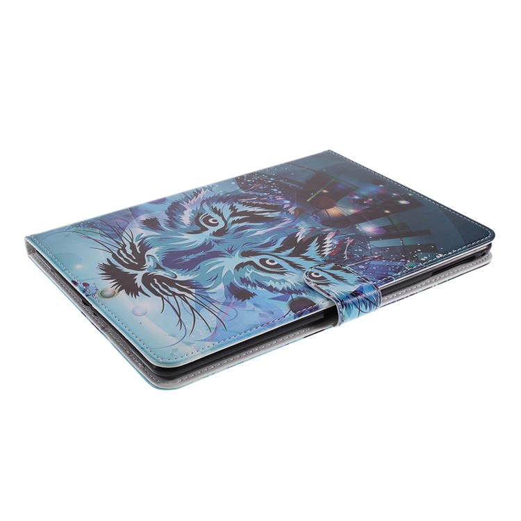 Pattern Printing Embossed Leather Protective Case for iPad 9.7 (2018) / 9.7 (2017) - Tiger-5