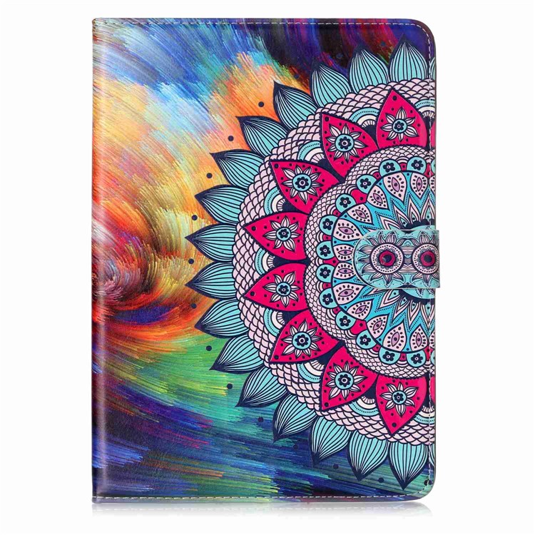 Pattern Printing Embossed Leather Protective Cover for iPad 9.7 (2018) / 9.7 (2017) - Flower-2