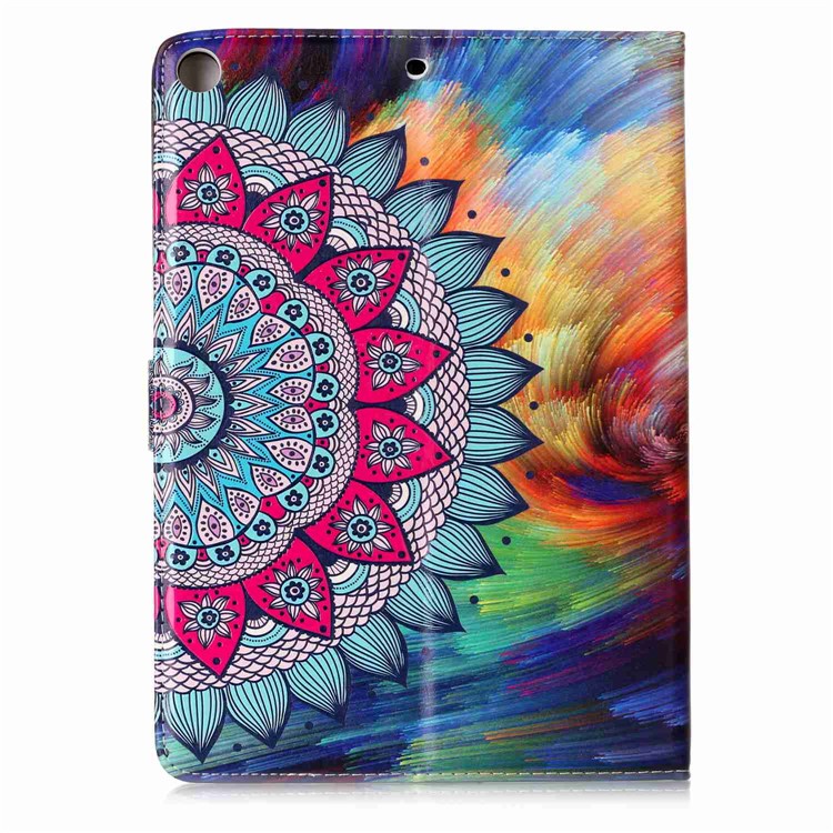 Pattern Printing Embossed Leather Protective Cover for iPad 9.7 (2018) / 9.7 (2017) - Flower-3