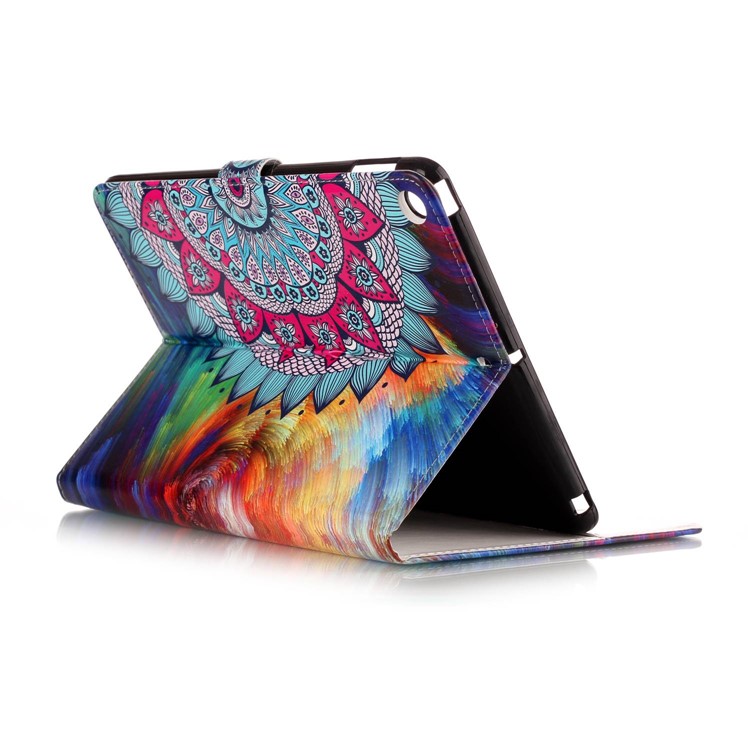 Pattern Printing Embossed Leather Protective Cover for iPad 9.7 (2018) / 9.7 (2017) - Flower-4