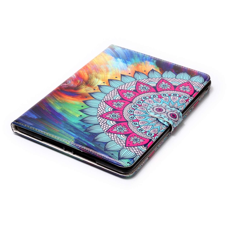 Pattern Printing Embossed Leather Protective Cover for iPad 9.7 (2018) / 9.7 (2017) - Flower-5