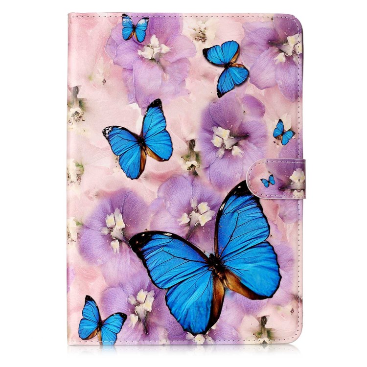 Pattern Printing Embossed Leather Protective Shell for iPad 9.7 (2018) / 9.7 (2017) - Butterfly-2