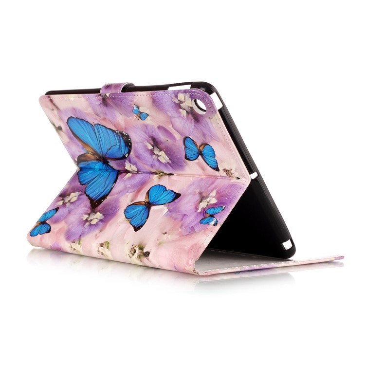 Pattern Printing Embossed Leather Protective Shell for iPad 9.7 (2018) / 9.7 (2017) - Butterfly-4