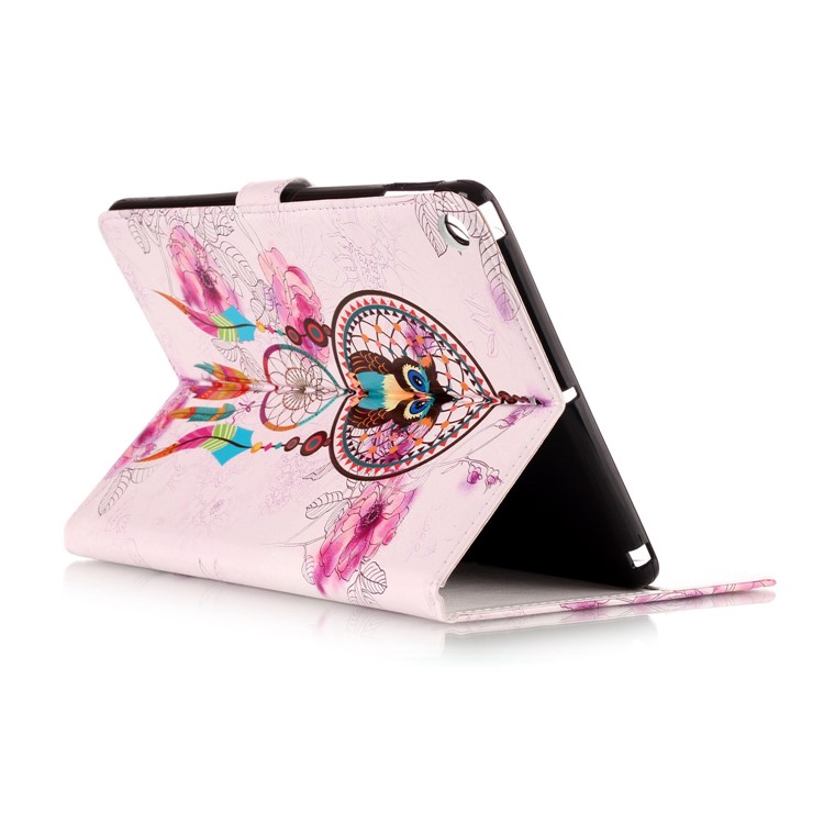 Pattern Printing Embossed Leather Protective Tablet Case for iPad 9.7 (2018) / 9.7 (2017) - Owl on Dream Catcher-4