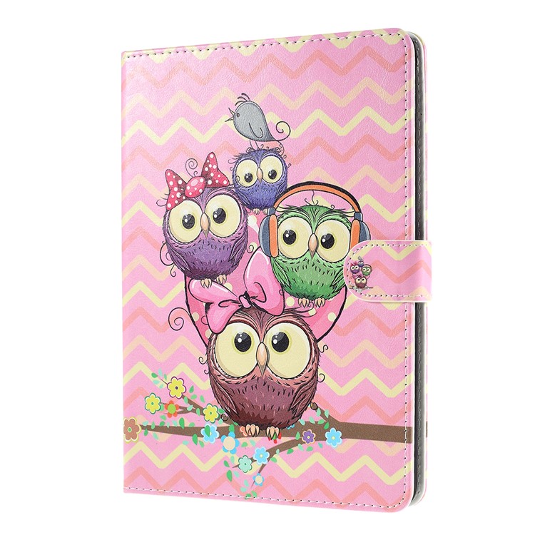 Pattern Printing Embossed Flip Leather Protective Cover for iPad 9.7 (2018) / 9.7 (2017) - Lovely Owls-2