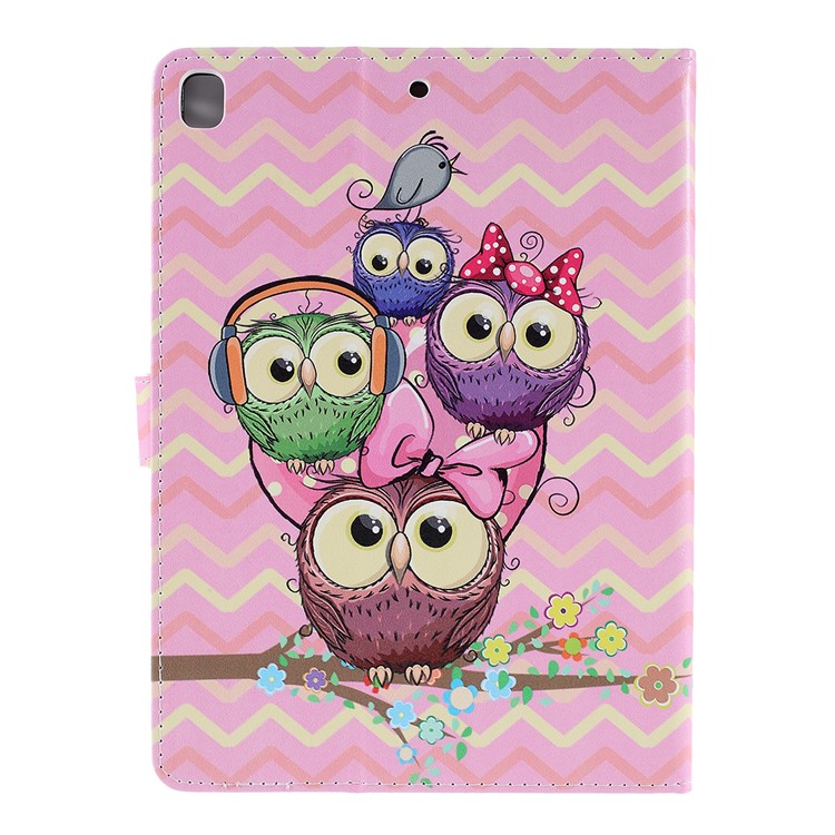 Pattern Printing Embossed Flip Leather Protective Cover for iPad 9.7 (2018) / 9.7 (2017) - Lovely Owls-3