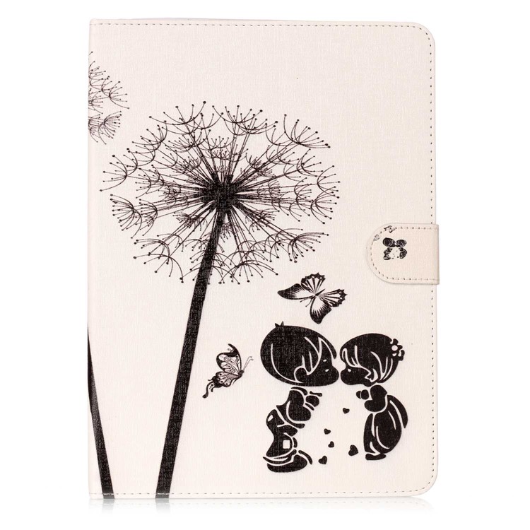 Pattern Printing Embossed Flip Leather Protective Casing for iPad 9.7 (2018) / 9.7 (2017) - Boy and Girl-2