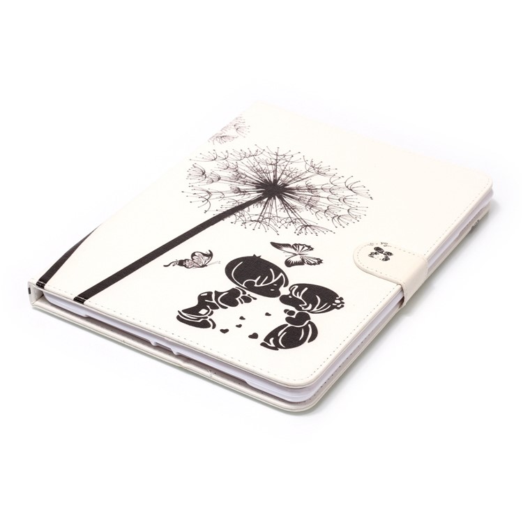 Pattern Printing Embossed Flip Leather Protective Casing for iPad 9.7 (2018) / 9.7 (2017) - Boy and Girl-5