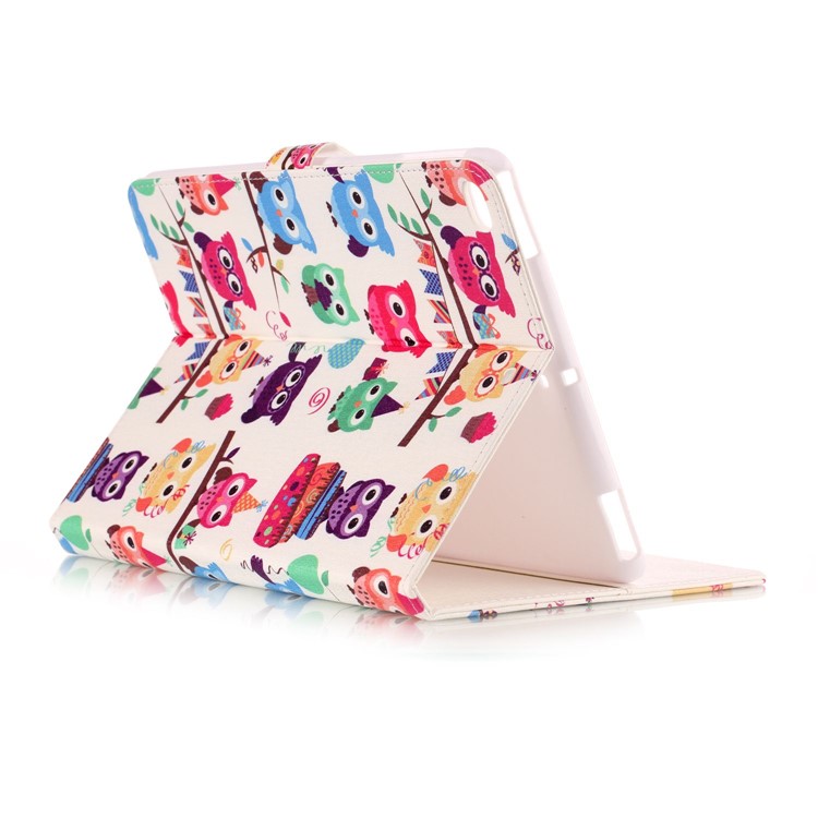 Pattern Printing Embossed Leather Protective Shell with Stand for iPad 9.7 (2018) / 9.7 (2017) - A Group of Owls-4